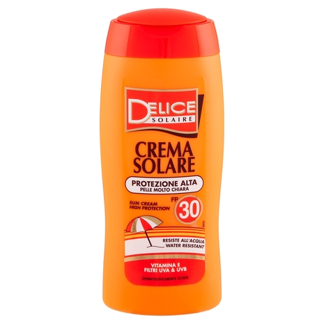 Delice Solaire Crema Solare Protezione Alta Pelle Molto Chiara FP 30 250 ml